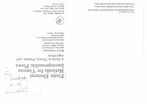 خرید و دانلود نسخه کامل کتاب Finite Element Methods for Viscous Incompressible Flows: A Guide to Theory  Practice  and A