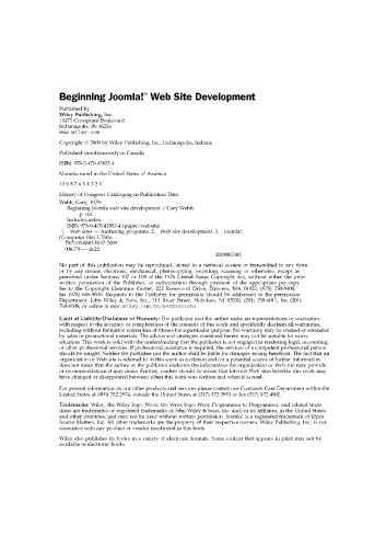 خرید و دانلود نسخه کامل کتاب Beginning Joomla Web Site Development