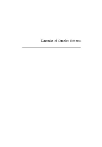 خرید و دانلود نسخه کامل کتاب Dynamics Of Complex Systems (Studies in Nonlinearity)