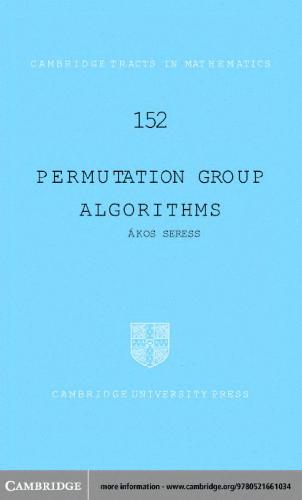 خرید و دانلود نسخه کامل کتاب Permutation group algorithms