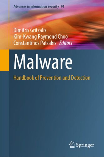 خرید و دانلود نسخه کامل کتاب Malware: Handbook of Prevention and Detection فایل مجازی و دانلودی