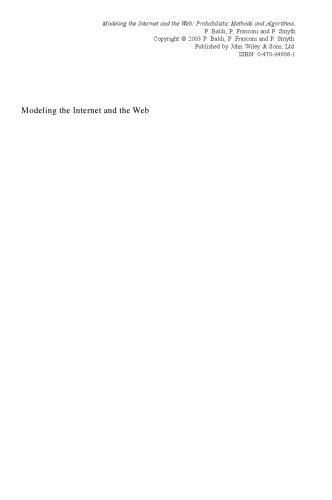 خرید و دانلود نسخه کامل کتاب Modeling the Internet and the Web: probabilistic methods and algorithms