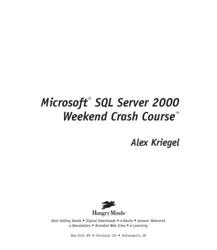 خرید و دانلود نسخه کامل کتاب Microsoft SQL server 2000 weekend crash course فایل مجازی و دانلودی