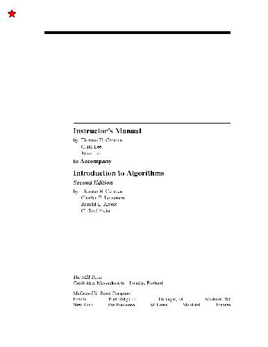 خرید و دانلود نسخه کامل کتاب Introduction to Algorithms. Instructor s Manual