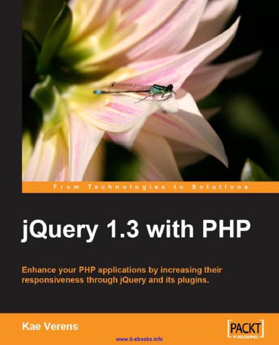 خرید و دانلود نسخه کامل کتاب jQuery 1.3 with PHP