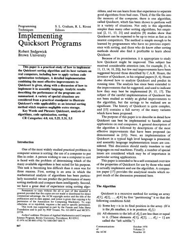 خرید و دانلود نسخه کامل کتاب Implementing Quicksort programs فایل مجازی و دانلودی