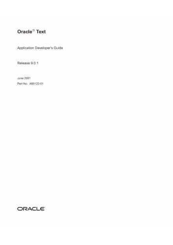 خرید و دانلود نسخه کامل کتاب Oracle Text Application Developers Guide (Part No A90122-01) (Release 9 0 1) فایل مجازی و د