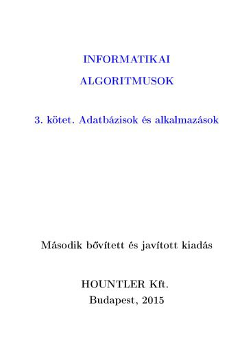 خرید و دانلود نسخه کامل کتاب Informatikai algoritmusok 3