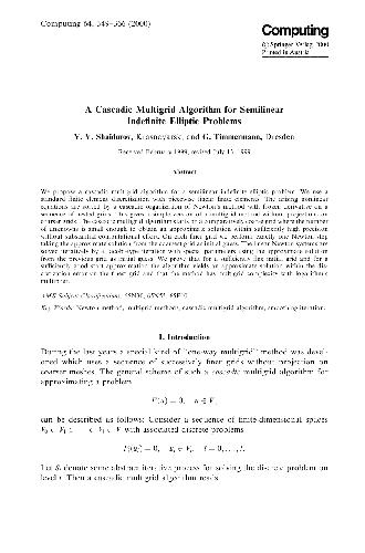 خرید و دانلود نسخه کامل کتاب A Cascadic Multigrid Algorithm for Semilinear Indefinite Elliptic Problems