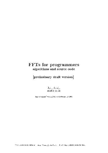خرید و دانلود نسخه کامل کتاب FFTs for Programmers Algorithms and Source Code