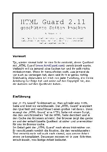 خرید و دانلود نسخه کامل کتاب Megaman IV. HTML Guard 2.11. Geschützte Seiten knacken