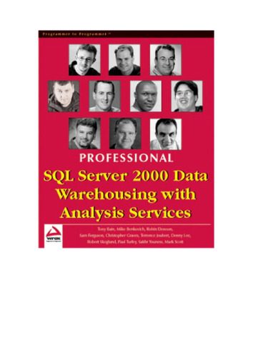 خرید و دانلود نسخه کامل کتاب Professional SQL Server 2000 data warehousing with analysis services فایل مجازی و دانلودی
