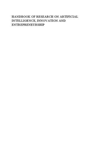 خرید و دانلود نسخه کامل کتاب Handbook of Research on Artificial Intelligence  Innovation and Entrepreneurship فایل مجازی