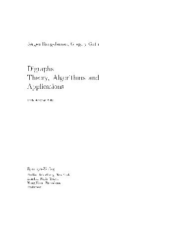 خرید و دانلود نسخه کامل کتاب Digraphs: Theory Algorithms and Applications