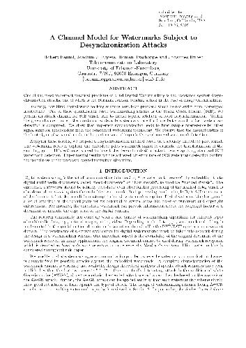 خرید و دانلود نسخه کامل کتاب A Channel Model for Watermarks Subject to Desynchronization Attacks فایل مجازی و دانلودی