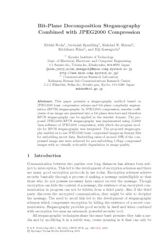 خرید و دانلود نسخه کامل کتاب Bit-Plane Decomposition Steganography Combined with JPEG2000 Compression فایل مجازی و دانلو