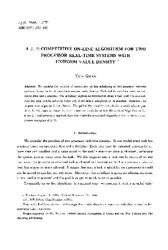 خرید و دانلود نسخه کامل کتاب A 2. 79 competitive online algorithm for two processor real-time systems with uniform value