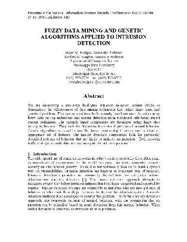 خرید و دانلود نسخه کامل کتاب FuzzyData Mining and Genetic Algorithms Applied to Intrusion Detection فایل مجازی و دانلودی