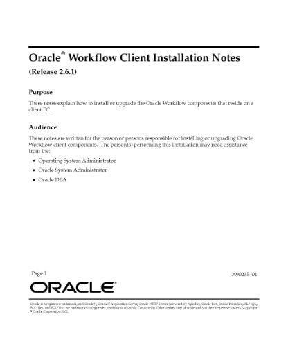 خرید و دانلود نسخه کامل کتاب Oracle Workflow Client Installation Notes (Part No. A90235-01) (Release 2.6.1) فایل مجازی و