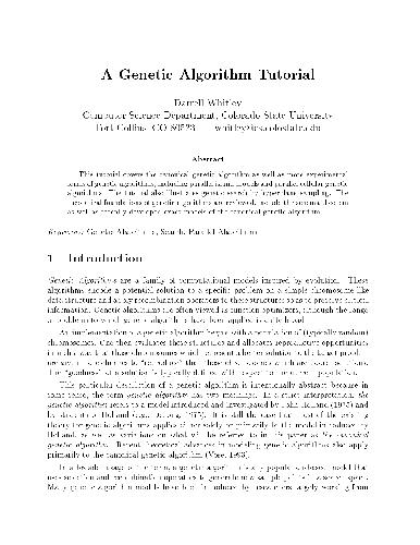 خرید و دانلود نسخه کامل کتاب A genetic algorithm tutorial