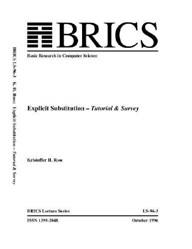 خرید و دانلود نسخه کامل کتاب Explicit substitutions in rewriting systems – tutorial and survey فایل مجازی و دانلودی