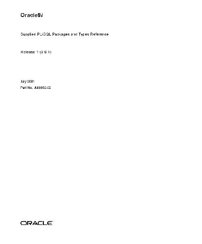 خرید و دانلود نسخه کامل کتاب Oracle 9i. Supplied PL/SQL Packages and Types Reference فایل مجازی و دانلودی