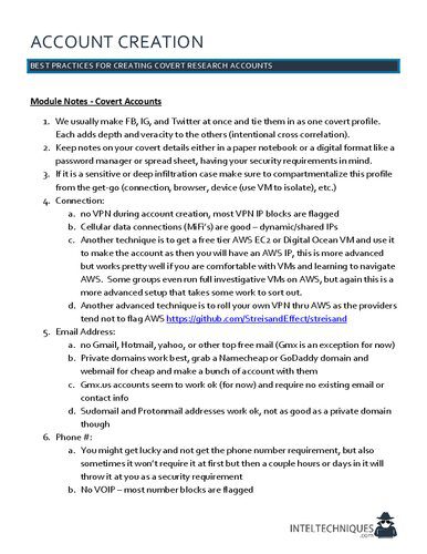 خرید و دانلود نسخه کامل کتاب IntelTechniques Account Creation فایل مجازی و دانلودی
