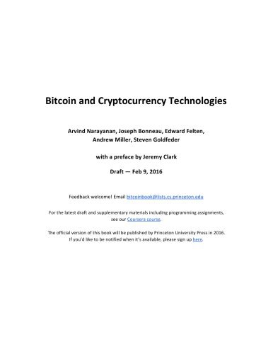 خرید و دانلود نسخه کامل کتاب Bitcoin and Cryptocurrency Technologies [draft] فایل مجازی و دانلودی
