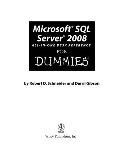 خرید و دانلود نسخه کامل کتاب Microsoft SQL Server 2008 all-in-one desk reference for dummies فایل مجازی و دانلودی