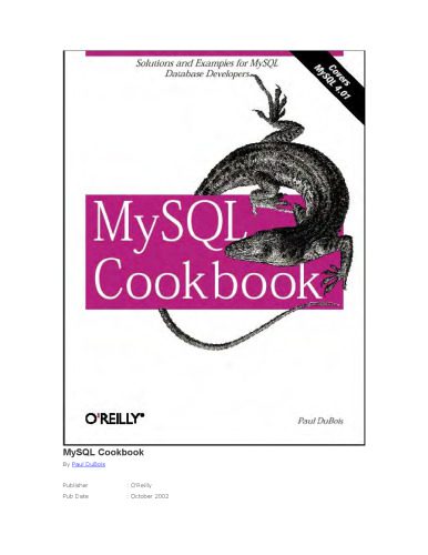خرید و دانلود نسخه کامل کتاب MySQL Cookbook  1st edition فایل مجازی و دانلودی