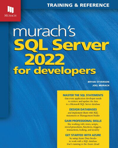 خرید و دانلود نسخه کامل کتاب Murach s SQL Server 2022 for developers فایل مجازی و دانلودی