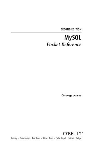 خرید و دانلود نسخه کامل کتاب MySQL pocket reference فایل مجازی و دانلودی