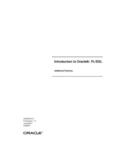 خرید و دانلود نسخه کامل کتاب Introduction to Oracle9i – PL SQL Additional Practices فایل مجازی و دانلودی