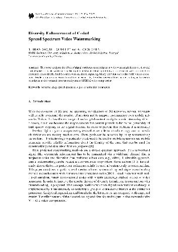 خرید و دانلود نسخه کامل کتاب Diversity Enhancement of Coded Spread Spectrum Video Watermarking فایل مجازی و دانلودی