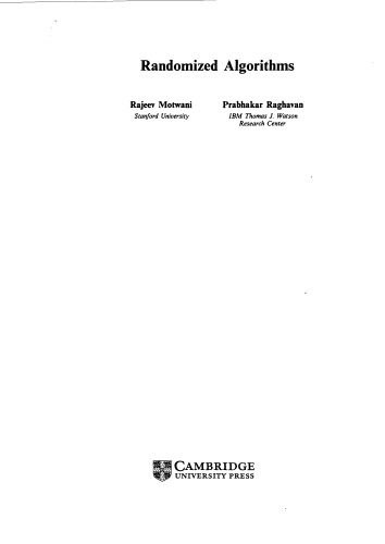 خرید و دانلود نسخه کامل کتاب Randomized algorithms فایل مجازی و دانلودی
