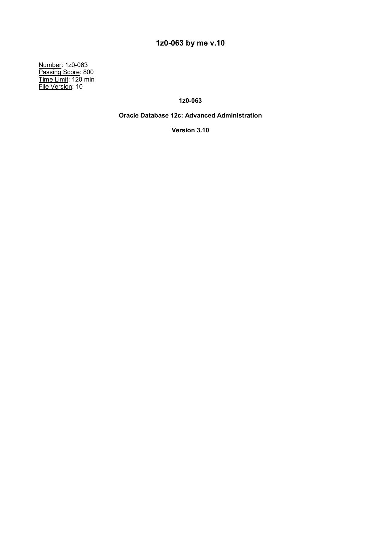 خرید و دانلود نسخه کامل کتاب Oracle Exam. 1z0-063.by.me.249q v.10 فایل مجازی و دانلودی