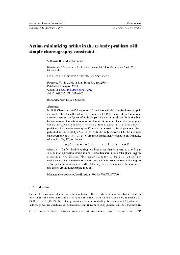 خرید و دانلود نسخه کامل کتاب Action minimizing orbits in the n-body problem with simple choreography constraint