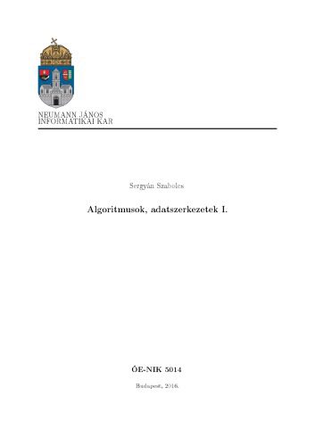 خرید و دانلود نسخه کامل کتاب Algoritmusok  adatszerkezetek I.