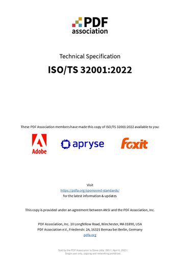 خرید و دانلود نسخه کامل کتاب ISO/TS 32001:2022 Document management – Portable Document Format – Extensions to Hash Algor