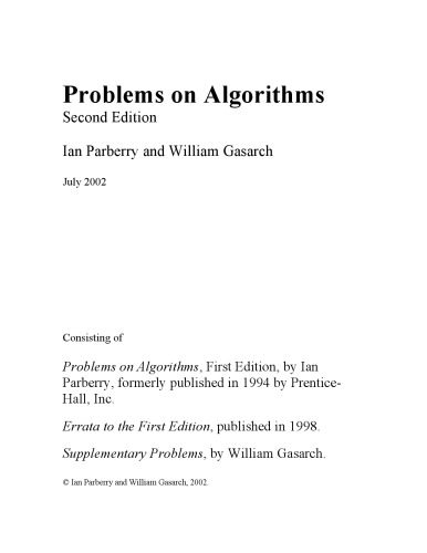 خرید و دانلود نسخه کامل کتاب Problems on algorithms