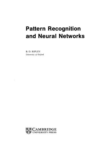 خرید و دانلود نسخه کامل کتاب Pattern recognition and neural networks فایل مجازی و دانلودی