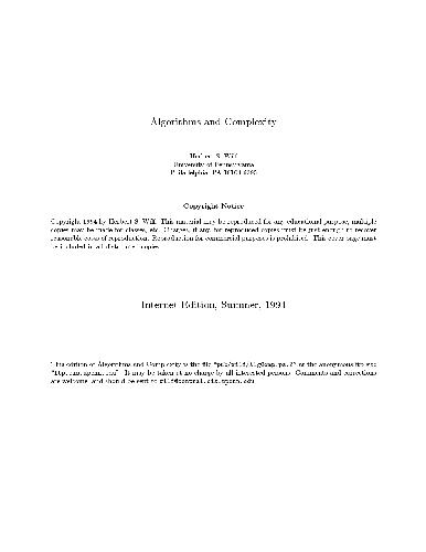 خرید و دانلود نسخه کامل کتاب Algorithms and Complexity