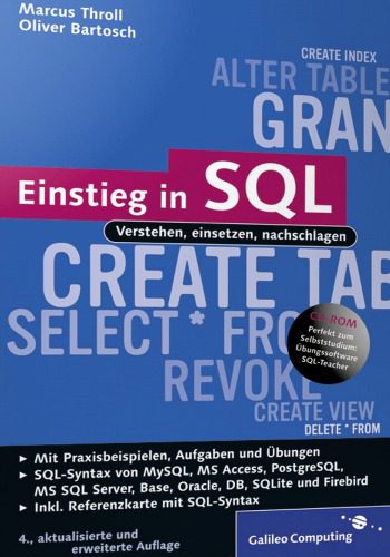خرید و دانلود نسخه کامل کتاب Einstieg in SQL: Verstehen  einsetzen  nachschlagen  4. Auflage فایل مجازی و دانلودی