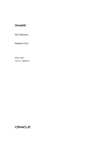 خرید و دانلود نسخه کامل کتاب Oracle 9i Rel 2 SQL Reference فایل مجازی و دانلودی