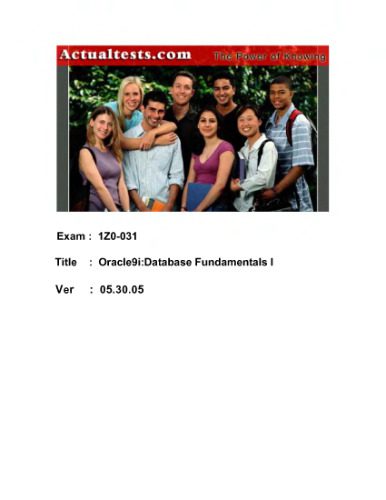 خرید و دانلود نسخه کامل کتاب ACTUALTESTS Oracle 1Z0-031 Exam Q and A 05 30 05 فایل مجازی و دانلودی
