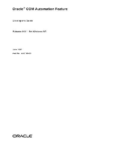 خرید و دانلود نسخه کامل کتاب Oracle COM Automation Feature Developer s Guide فایل مجازی و دانلودی