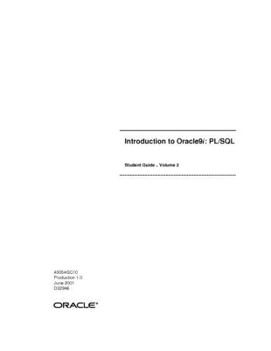 خرید و دانلود نسخه کامل کتاب Introduction to Oracle9i – PL SQL Student Guide Vol 2 فایل مجازی و دانلودی