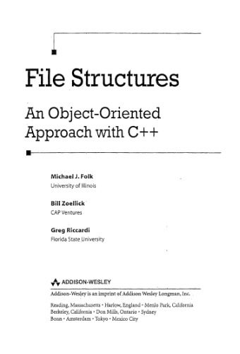 خرید و دانلود نسخه کامل کتاب File Structures: An Object-Oriented Approach with C++
