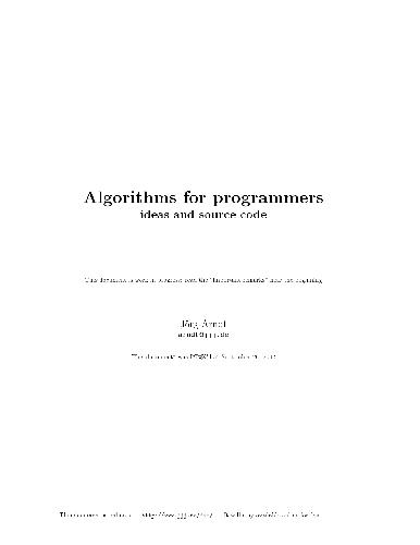 خرید و دانلود نسخه کامل کتاب Algorithms for programmers. Ideas and source code