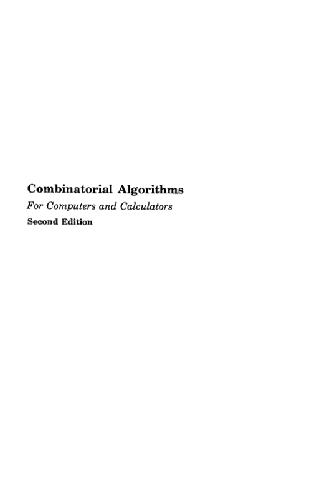 خرید و دانلود نسخه کامل کتاب Combinatorial algorithms for computers and calculators فایل مجازی و دانلودی